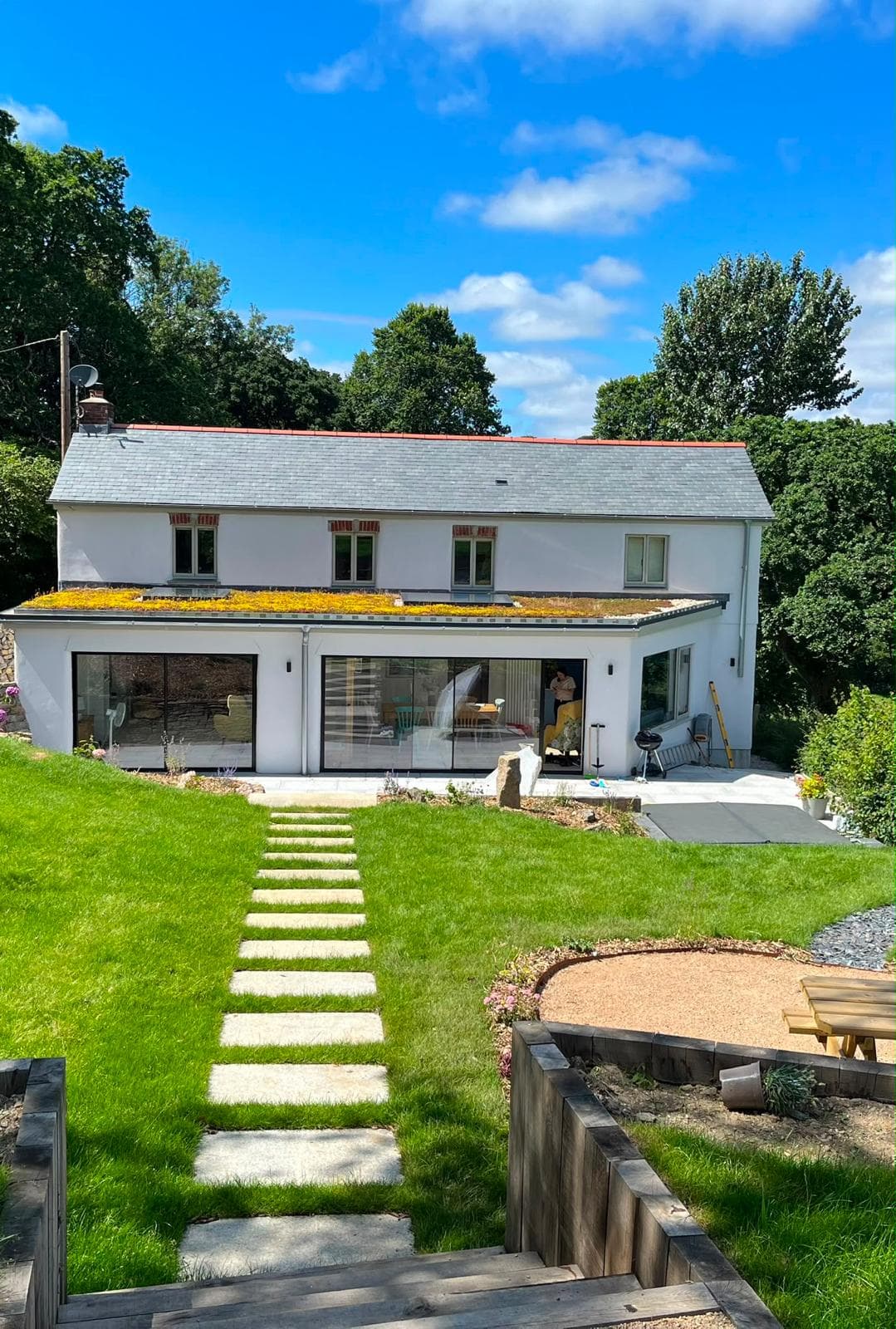 Mitchell & Andrew Building Services completed white-rendered home and garden